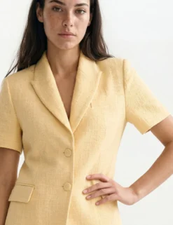 Tailored Short Sleeve Woven Blazer