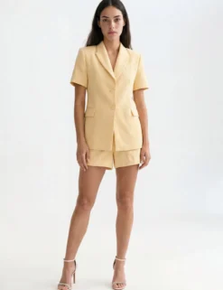 Tailored Short Sleeve Woven Blazer