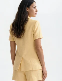 Tailored Short Sleeve Woven Blazer