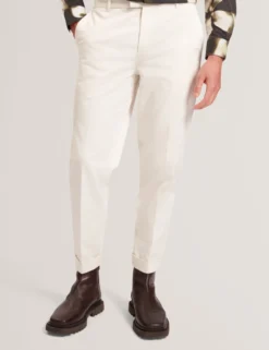 Tapered Cotton Stretch Twill Pants