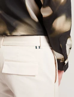 Tapered Cotton Stretch Twill Pants