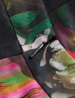 Tapered Leg Floral Print Tailored Trousers