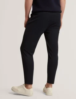 Tapered Leg Stretch Waist Woven Pants