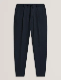 Tapered Leg Stretch Waist Woven Pants