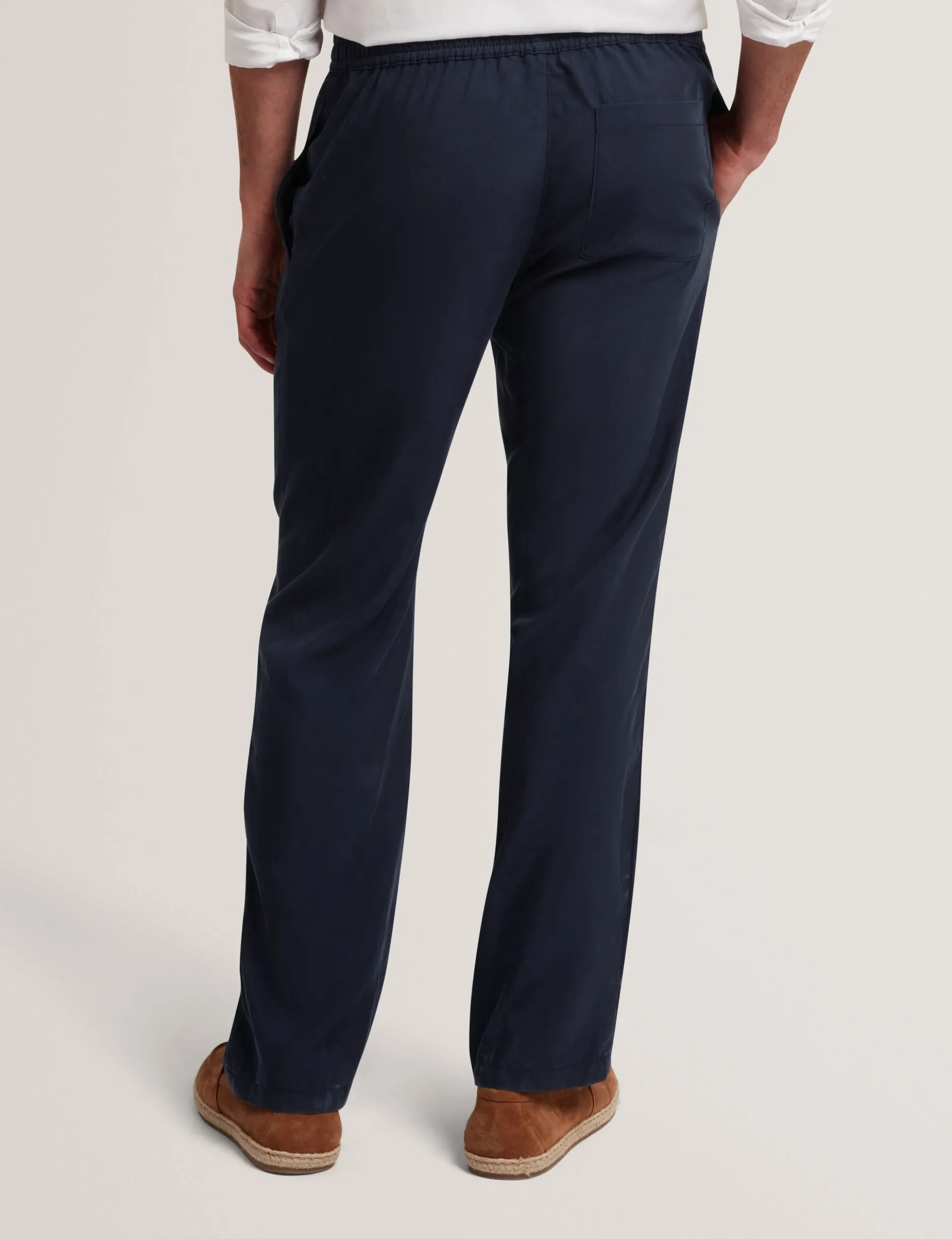 Tapered Leg Woven Pull-On Trousers