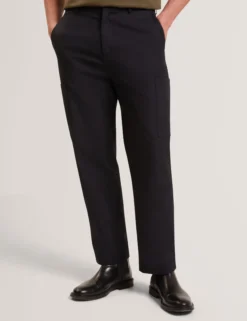 Tapered Stretch Cotton Cargo Pants