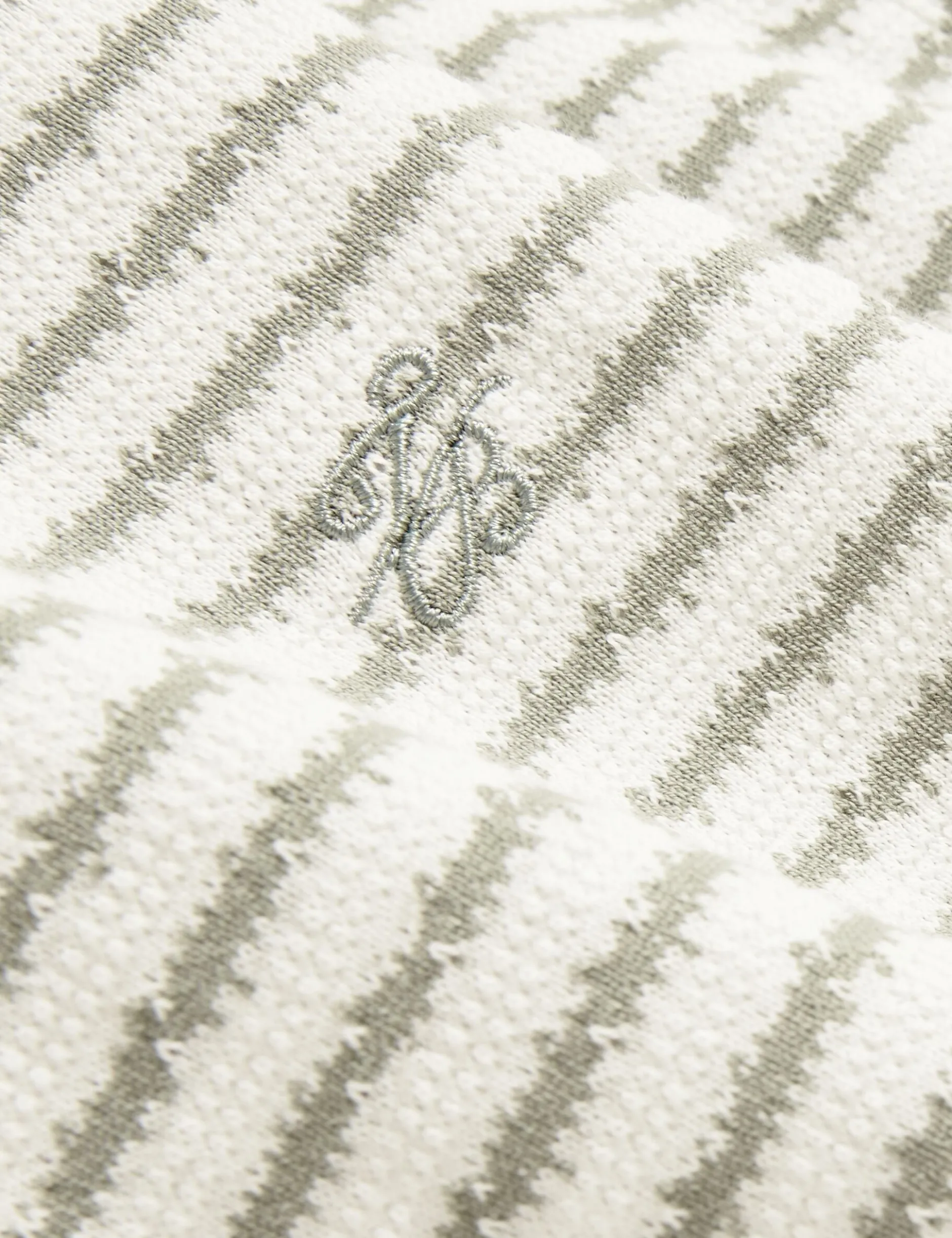 Textural Stripe Crew Neck Cotton T-Shirt