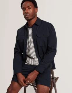 Textural Stripe Crew Neck Cotton T-Shirt