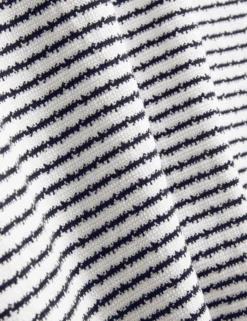 Textural Stripe Crew Neck Cotton T-Shirt