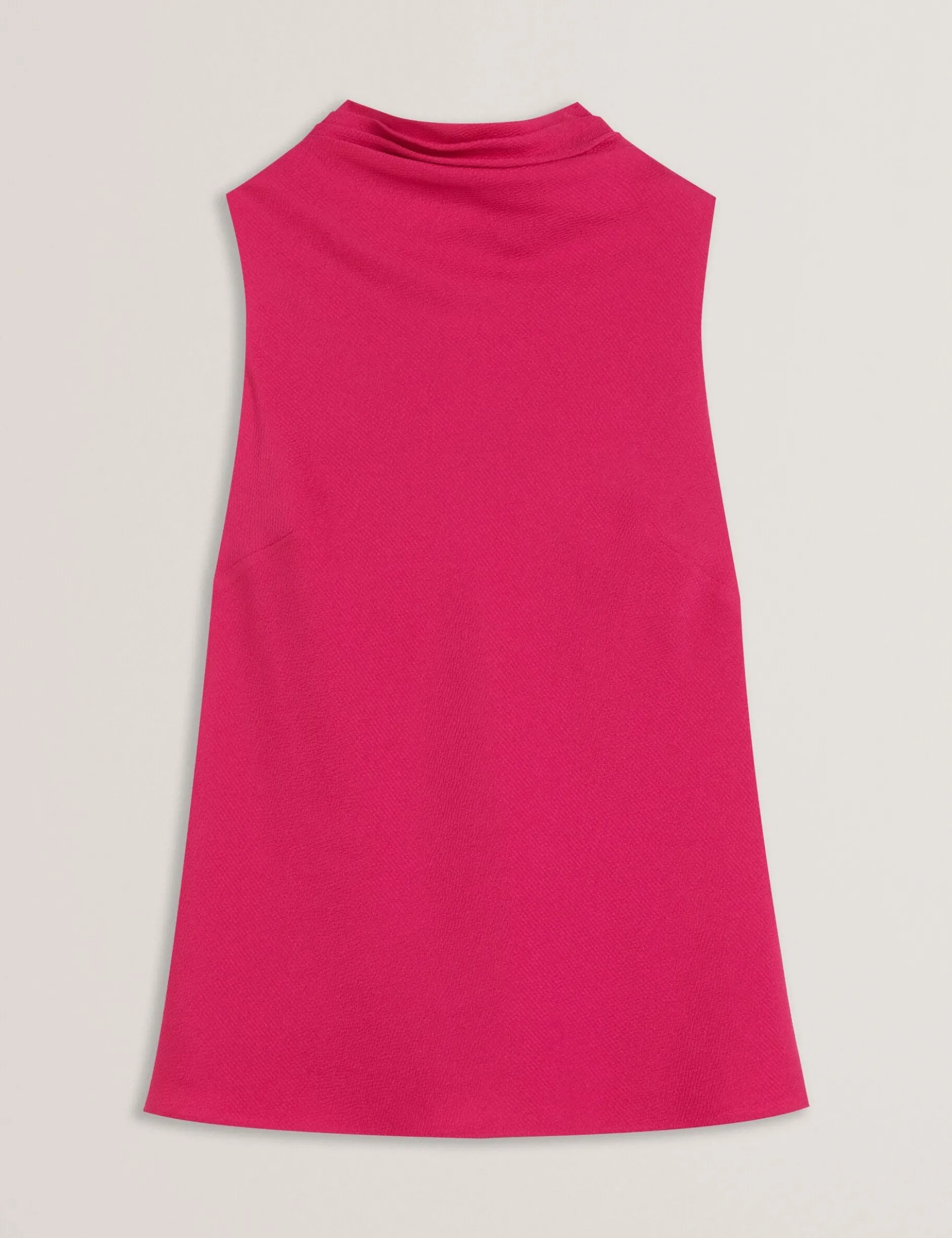 Textured High Neck Sleeveless Top