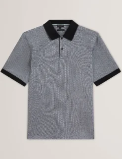 Textured Jacquard Cotton Polo Shirt