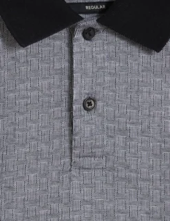 Textured Jacquard Cotton Polo Shirt