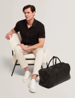 Textured Knit Button-Through Polo Shirt