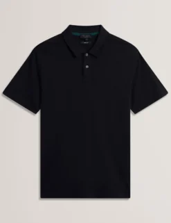 Textured Knit Button-Through Polo Shirt