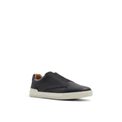 Textured Leather Slip On Sneakers