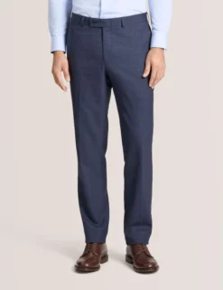 Textured Modern Fit Wool Suit Pants