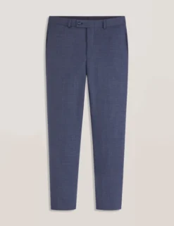 Textured Modern Fit Wool Suit Pants