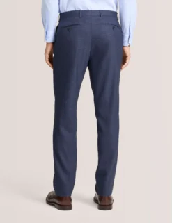Textured Modern Fit Wool Suit Pants