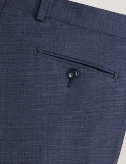 Textured Modern Fit Wool Suit Pants