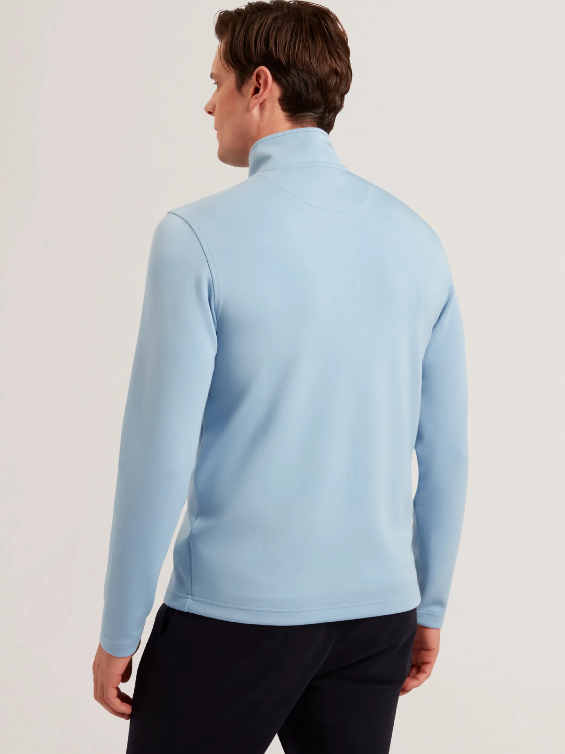 Textured Panel Half-Zip Modal Sweatshirt