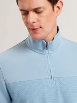 Textured Panel Half-Zip Modal Sweatshirt