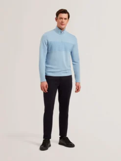 Textured Panel Half-Zip Modal Sweatshirt