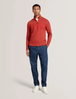 Textured Panel Half-Zip Modal Sweatshirt