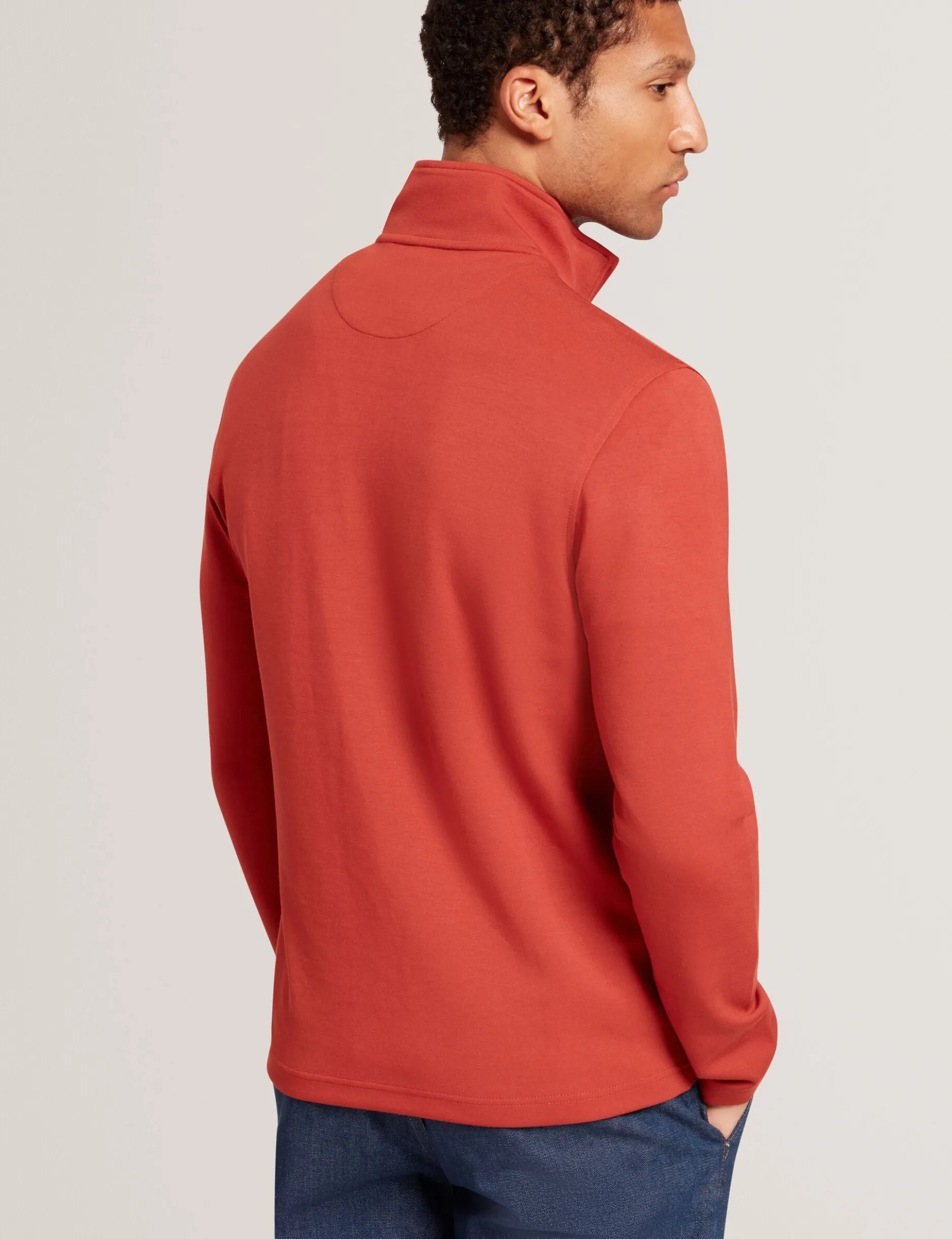 Textured Panel Half-Zip Modal Sweatshirt