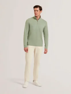 Textured Panel Half-Zip Modal Sweatshirt