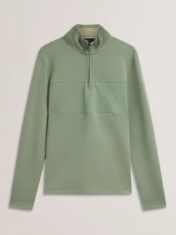 Textured Panel Half-Zip Modal Sweatshirt
