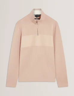 Textured Panel Half-Zip Modal Sweatshirt