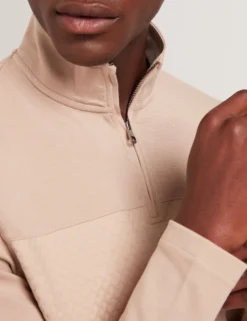 Textured Panel Half-Zip Modal Sweatshirt