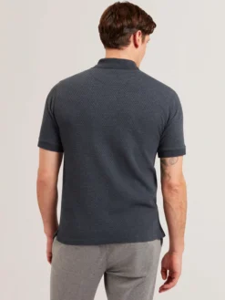 Textured Pure Cotton Knitted Polo Shirt