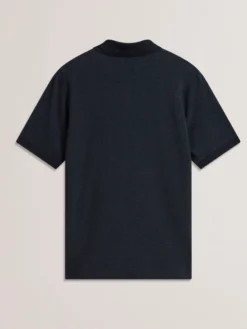 Textured Pure Cotton Knitted Polo Shirt