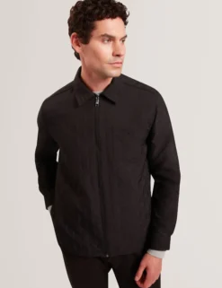 Textured Quilt Zip-Through Overshirt