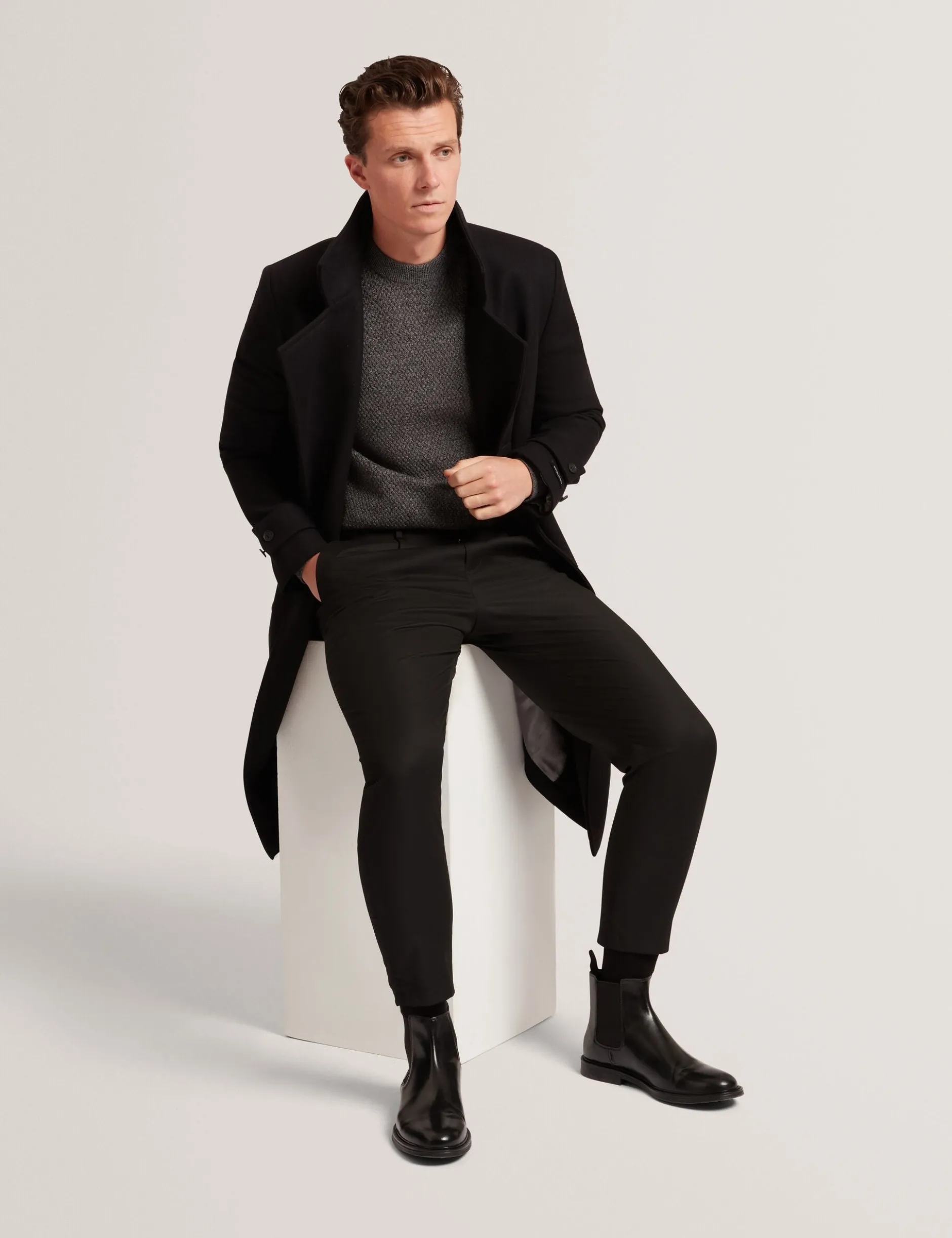 Textured Stitch Marled Knit Jumper