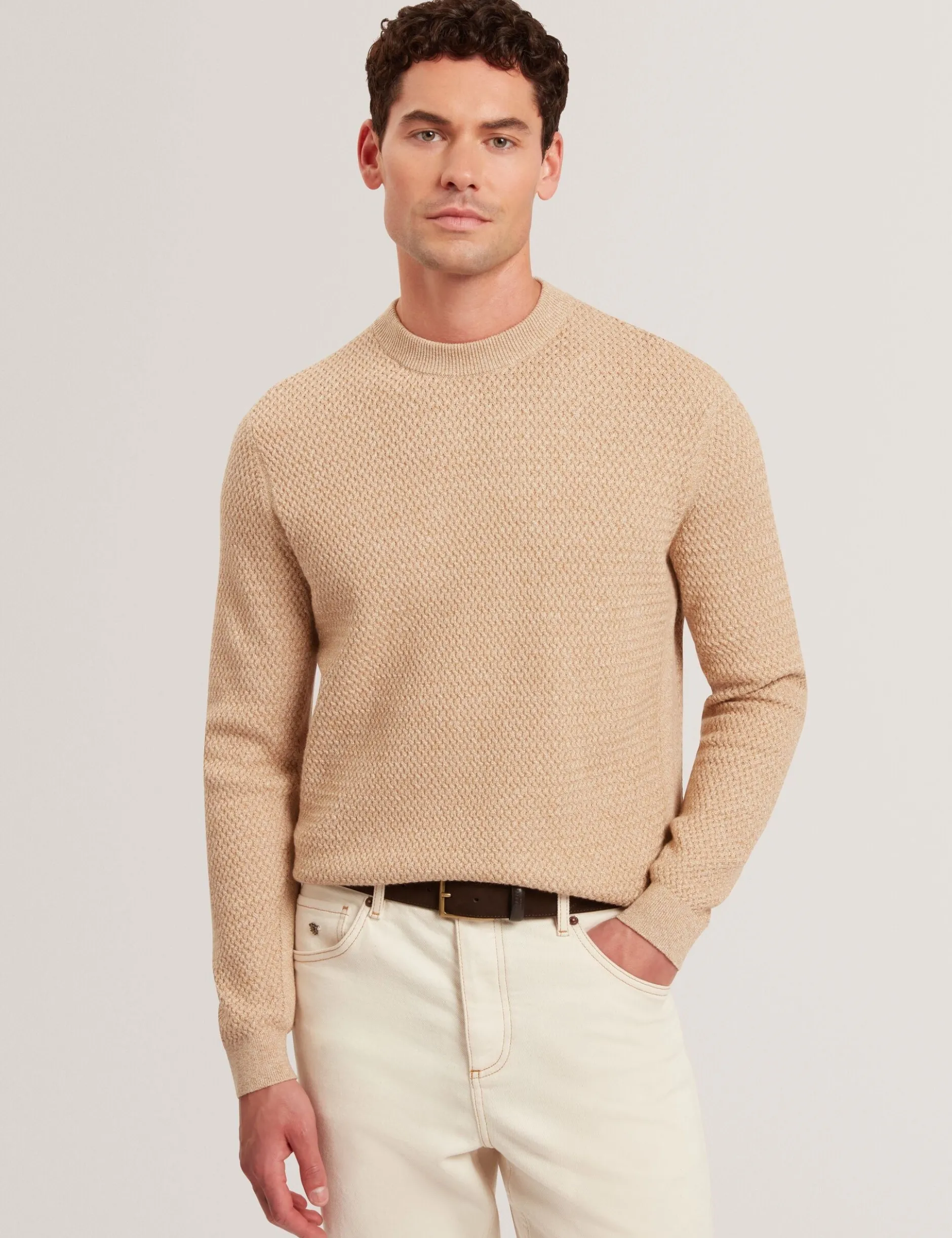Textured Stitch Marled Knit Jumper