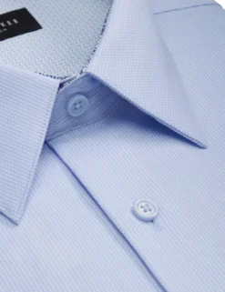Textured Stretch Cotton Slim Fit Shirt