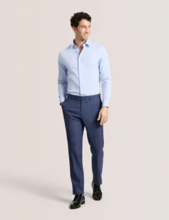 Textured Stretch Cotton Slim Fit Shirt