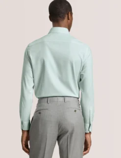 Textured Stretch Cotton Slim Fit Shirt