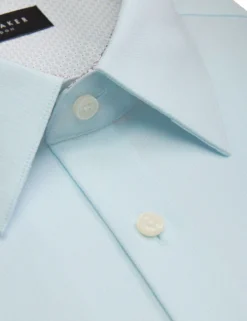 Textured Stretch Cotton Slim Fit Shirt
