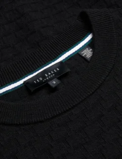 Textured T Knit Crew Neck Jumper