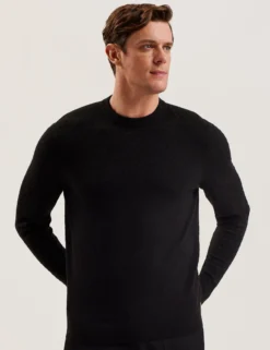 Textured T Knit Crew Neck Jumper