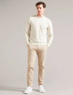Textured T Knit Crew Neck Jumper