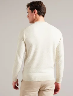Textured T Knit Crew Neck Jumper