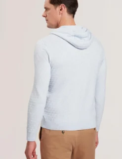 Textured T Knit Wool Blend Hoodie