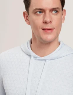 Textured T Knit Wool Blend Hoodie