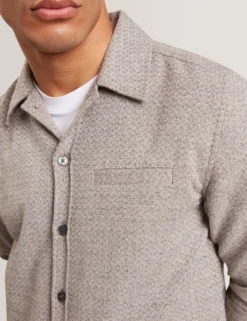 Textured Weave Long Sleeve Overshirt