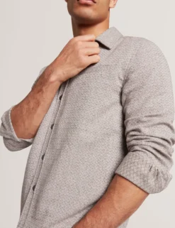 Textured Weave Long Sleeve Overshirt