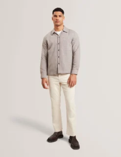 Textured Weave Long Sleeve Overshirt
